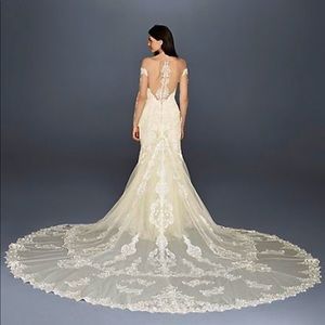 Long Sleeve Wedding Dress with Tiered Train